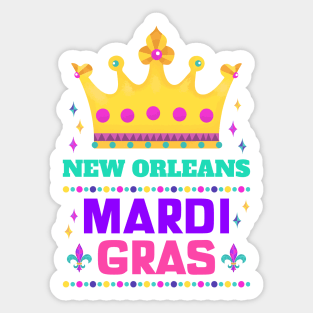 New Orleans Carnival Beads And Blings Party 2022 Mardi Gras Sticker